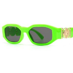 Occhiali da sole Green Red Shades Ladies Rectangle Rock Style Occhiali da sole Uomo 2022 Fashion Vintage Candy Color Frame UV400