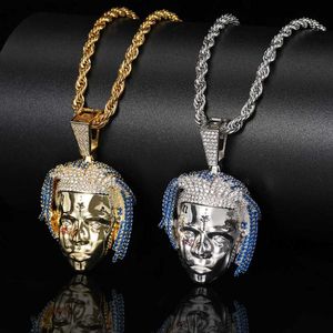 Colares pendentes rapper rock jóias de moda clássica 18k ouro prata de cristal gelado de colar de avatar