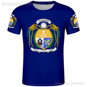 Nauru t shirt diy gratis skräddarsydd namn nummer nru t-shirt nation flagga nr republik naurun college tryck po textkläder 220609