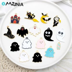 Charms 10pcslot Halloween Alloy Enamel Charms DIY Jewelry Accessories Ghost Festival Skull 220826