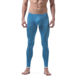 Indumenti da notte da uomo Intimo da uomo Seta di ghiaccio ultrasottile Pantaloni da pigiama trasparenti sexy Bodystocking Custodia per tromba Gay Pantaloni da salotto trasparenti Indumenti da notteM