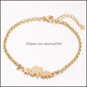 Link Chain Armelets smycken Elephant Butterfly Bangles Animal Link Armband Kvinnligt rostfritt stål för kvinnor Accesso D4B