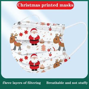 Máscaras de Natal descartáveis ​​respiráveis ​​máscara 3D adultos embalados individualmente