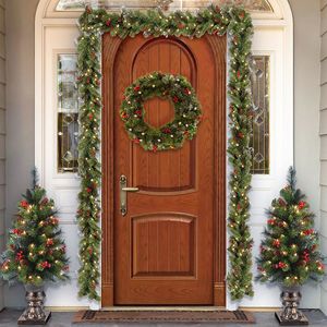 Weihnachtsgirlande aus grünem Rattan mit Licht, fröhliche Weihnachtsdekorationen für Zuhause, Kinder, Weihnachtsbaumschmuck, Noel-Jahr 201027