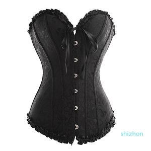 2022 new fashion Frill Jacquard Brocade Corset Wholesale Plus size Lace up Women Ribbon Floral Embroidery Overbust Sexy Dance Bridal Corse Bustiers top quality