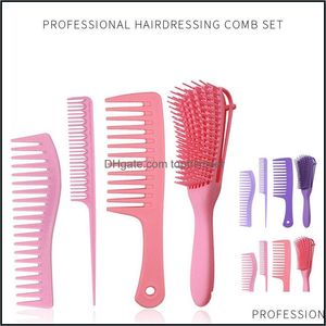 4Pcs Paddle Dressing Hair Brush Set Detangling And Comb Set For Men Women Great On Wet Or Dry Drop Delivery 2021 Brushes Care Styling To