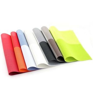 Placemats Set of 6 for Dining Table Washable Woven Vinyl Placemat Heat Resistant Kitchen Table Mats Eat Meal Mat T200415
