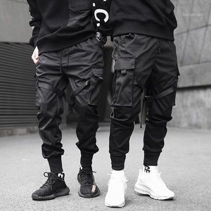 Erkek Kargo Pantolon Katı Renk Pamuk Erkek Haren Rahat Moda Eğilim Pantolon Hip Hop Siyah Joggers Sweatpants S-3XL