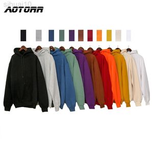 Autumn Harajuku bluzy sweter męskie bluzy z kapturem jesień solidny kolor bluzy z kapturem męski zwykły polar Top 2022 polerony L220730