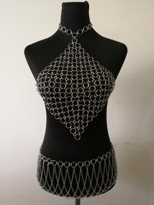 Łańcuchy styl mody WRB1082 KOLIKA SREBRy SREBRY KOŁKA BONDAGE BEACH SCICK Choker Naszyjnik Akcesoria Sidn22