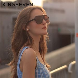 Kingseven Classic Retro Vintage Aviation Pilot Sunglasses Men Luxury Brand Designer Shades 70S Orange Lens D Sol 220511