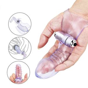 Sex toys masager Toys Silicone Finger Sleeve Vibratore g Spot Massager Dildo vibrante Flirtare Vagina Donne adulte Coppie erotiche calde Negozio 2SOM