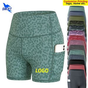 Dostosuj kobiety Summer Yoga Shorts Gym Push Up Fitness Sports Rajstopy Wysokie talia chude krótkie spodnie trening biegający dno 220704