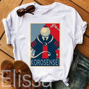 Koszulka koszulka kobiet anime zabójstwo w klasie koszulka Kobiet Korosensei zabawne kreskówki druk gril tops teeswomen's