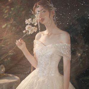 Altri abiti da sposa Abito 2022 Abito da ballo con spalle scoperte Principessa Champange e Vestido De Noiva bianco da sposaAltro