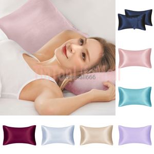 12 hours Ship Silk Satin Pillowcases Mulberry Pillow Case Queen Standard King for Hair and Skin Hypoallergenic Pillowcase Cover DHL ship AA