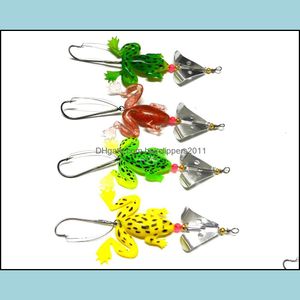 Wholesale soft frog spinner for sale - Group buy Baits Lures Fishing Sports Outdoors Spinner Spoon Frog Soft Bait Plastic Insect Drop Delivery Kr2H