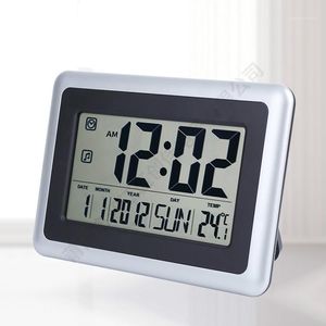 Väggklockor Creative Clock Mute Desktop Wall-monterad Perpetual Calendar Electronic LCD