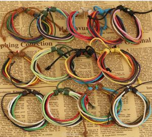 Hand woven colored hemp rope wax thread Bracelet Suitable for free gifts
