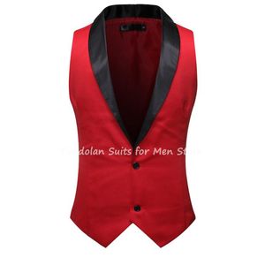 Men's Vests Men Suits Plus Size White Red Black Multicolor Vest Slim Fit Business Groom Tuxedos Formal Wedding Suit Only One