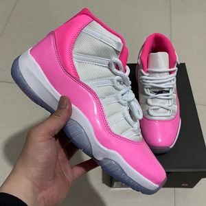 2022 Sapatos de basquete 11s Jumpman 11 Dia dos Namorados Branco Pink Velvet Archeo Pink Toe Xi Mid Women Fashion Trainers Sports Sneakers Tamanho 5.5-8.5