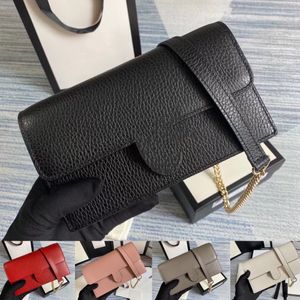 Designer shoulder bags woc mini wallet on chain Women corss body Bag purse small lather luxury card holder vintage wallets flap sacoche Saffiano Messenger bag