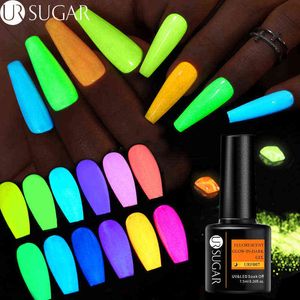 Brilho fluorescente de gel de unha nxy em polonês escuro semi perma néon luminoso soak off uv led verniz manicure para s arte 0328