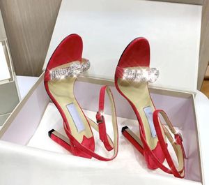 نساء عالية الكعب التصميم الفاخر Strass أحذية Lorina Sandals المساء الزفاف أحذية الصندل Thyra الكلية الكاحل حزام المصارع الصندل أعلى الجودة