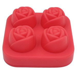 4 Grids SilICONe Ice Cube Form Rose Shape IceCream Mold Freezer Cream Ball Maker Reusable Whiskey Cocktail Mould 220611