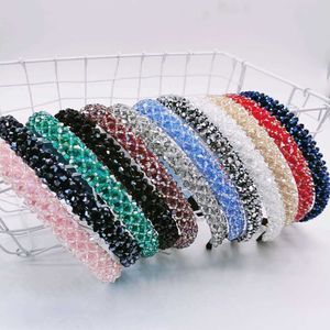 Edge Korean Thin Hair Hoop Crystal Full Headband Shiny Elegant Chic Ornament Accessories