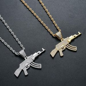 Pendant Necklaces European And American Hip Hop Jewelry Automatic Rifle Gun Necklace Cross Border Personalized Men's JewelryPendant Pend