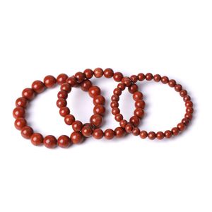 Natural Red Color Stone Strands Beaded Charm Bracelets Handmade For Women Men Lover Yoga Energy Lucky Jewelry