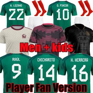 México Miúdos Futebol Futebol venda por atacado-S XL Top Tailândia México Jersey Fãs Jogador de Jogador H Losano Chicharito G Dos Santos Camisa de futebol Tops Men and Kids Desen Uniform