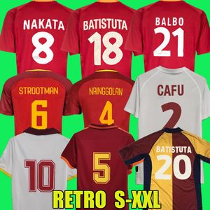 Maglia da calcio retrò Strootman Dzeko Conti NAKATA BATISTUTA BALBO 00 01 02 Florenzi Voller 17 18 89 90 Maglia da calcio DE ROSSI Giannini 91 92 93 94 97 98 99 00 Nainggolan