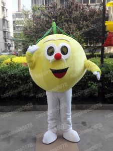 Performance Cute Mascot de limão Trajes Halloween Caracteres de desenhos animados de Natal Terno de publicidade Carnaval unissex adultos roupas