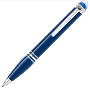 2021 Blue Crystal Top Ballpoint Pen Circle Cove Office en school beroemde pennen met serie nummer