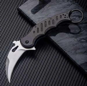 Karambit Claw Knife D2 Blade Carbon Fiber Handle Tactical Pocket Foding Blade Claw Hunting Fiske EDC Survival Tool Knives A4082