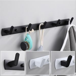 Siyah Beyaz Robe Hook Banyo Havlu Kanca Havlu Tag Şapka Kanca Duvar Montajlı Giysiler Ceket Duvar Askısı Banyo Donanımı T200107