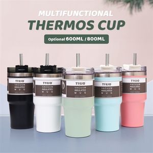 Tyeso Thermal Mug 600 ml 890 ml Tumbler Drinkware Thermos kaffekopp för kall ölisolerad vattenflaskkolv Thermo Termos 220624