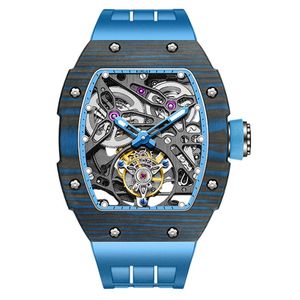 Richarder Milles Watch Designer WristWatches Wojskowy Tourbillon zegarki mężczyzn Haofa luksusowy ruch automatyczny Sapphire Waterproof podwójny silikonowy hftre