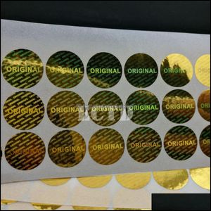 Lijmstickers Tapes Office School Leveringen zakelijke industriële originele beveiligingsgarantie hologram gouden label sticker diameter x