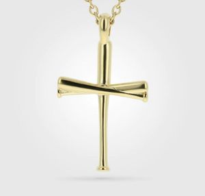 Titan Sportzubehör Silber GOLD EDELSTAHL ORIGINAL BASEBALLSCHLÄGER KREUZ Bibelvers Halskette Christlicher Religionsschmuck Geschenk für Liebhaber