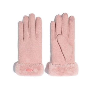 Cinco Dedos Luvas Womens Cashmere Fur Winter Touch Tela para ciclismo Condução de luvas de lã forrada grossa quente