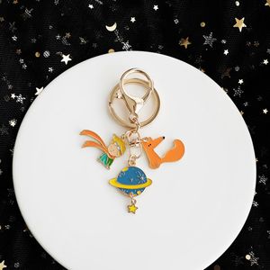 Trendy The Little Prince Keychain Cute Fox Airpods Pendant For Clothes Backpack Keyring Key Chains Charms Valentines Day Gift