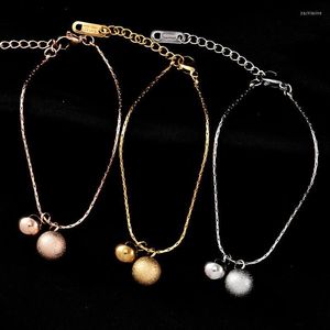 Fashion Bracelet Made Of Colorfast 316L Stainless Steel Two Pearl Pendants Beautiful And Lovely Gifts For Ladies Link Chain