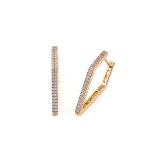 Stud Hanreshe 585 Rose Gold Color Earrings Trendy Jewelry Copper Mini Natural Zircon Delicate Geometry Pretty Earring Girl GiftStud