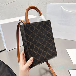 Mini Tote Çanta Çanta Kanvas Tote Kadın Mağaza Çantası Açık Crossbody Çanta Üst Sap Klasik Yazılı Baskı Hakiki Deri Çıkarılabilir Askı