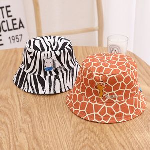 Spring Summer Baby Bucket Hats Cartoo Giraffe Zebra Pattern Sun Hat Girls Boys Outdoor Cap