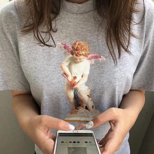 Wholesale fashion america for sale - Group buy 19ss Cupid Tee Angel Printed America Classic Box Summer Limited Solid Color Short Sleeve Fashion Casual Breathable Men Women Couples High Street T shirts TJAMTX119
