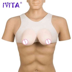 IVITA Realistic Silicone Breast Forms Fake Boobs For Crossdresser Transgender Shemale Drag-Queen Artifical Silicone Breasts H220511